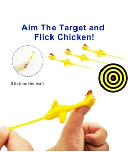 Steinschleuder Gummi Huhn Finger Flick fliegende Hühner 12er Pack - Bild 1 von 6