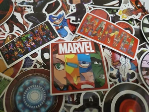 50 pcs New Marvel superheroes vinyl glossy Stickers for mug luggage skateboard - Picture 1 of 7