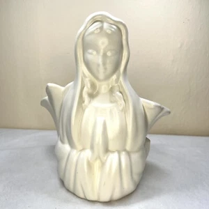 VTG Royal Haeger Virgin Mary Madonna Praying Planter Vase Ceramic White 9.75" - Picture 1 of 11