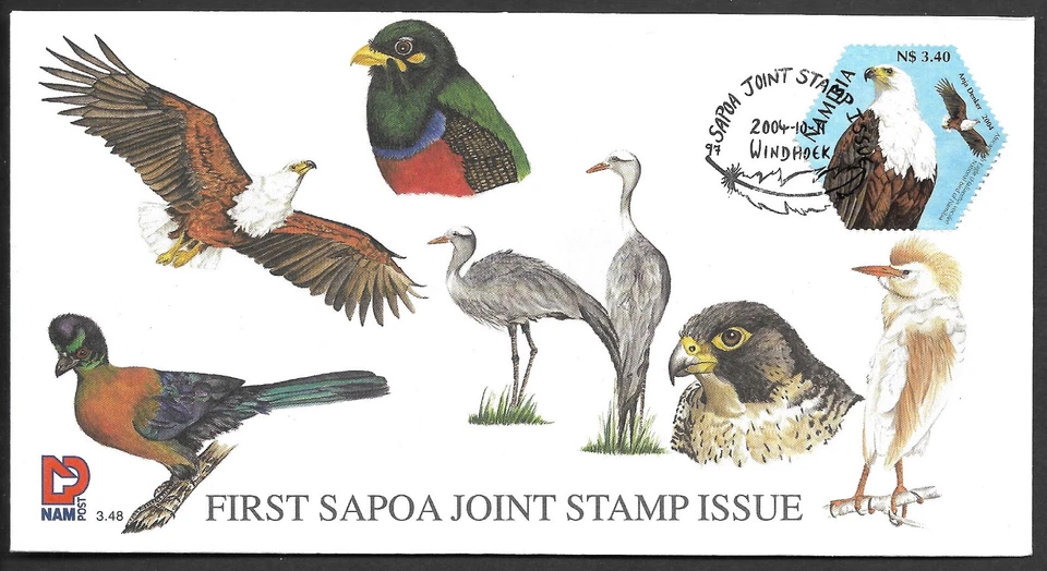 Namibia birds 2004 First SAPOA FDC - Image 1 of 1