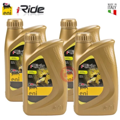 4 LT OLIO MISCELA AGIP ENI i-RIDE SCOOTER 2T CICLOMOTORI MOTO API TC - JASO FC