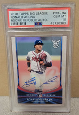 2018 Topps Big League Republic Ronald Acuna Jr Acuña PSA 10 Rookie Auto RC POP 7