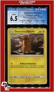 SM Black Star Promo SM194 Detective Pikachu Cosmos Holo CGC 6.5 - Subgrades - Picture 1 of 2