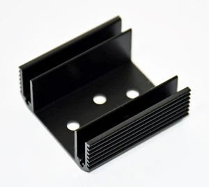 2pc Transistor TO-3 Aluminum Heat Sink * 50x50mm WxD H=21mm Black * Hole=φ5mm - Picture 1 of 5