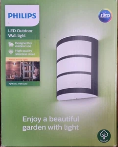 Philips LED Outdoor Wall Light - Python Anthracite - Warm White Light - Picture 1 of 17