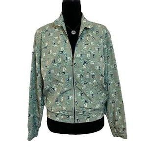 LINE-UP Vintage Golf Cart Print Zip Up Jacket M - Picture 1 of 11
