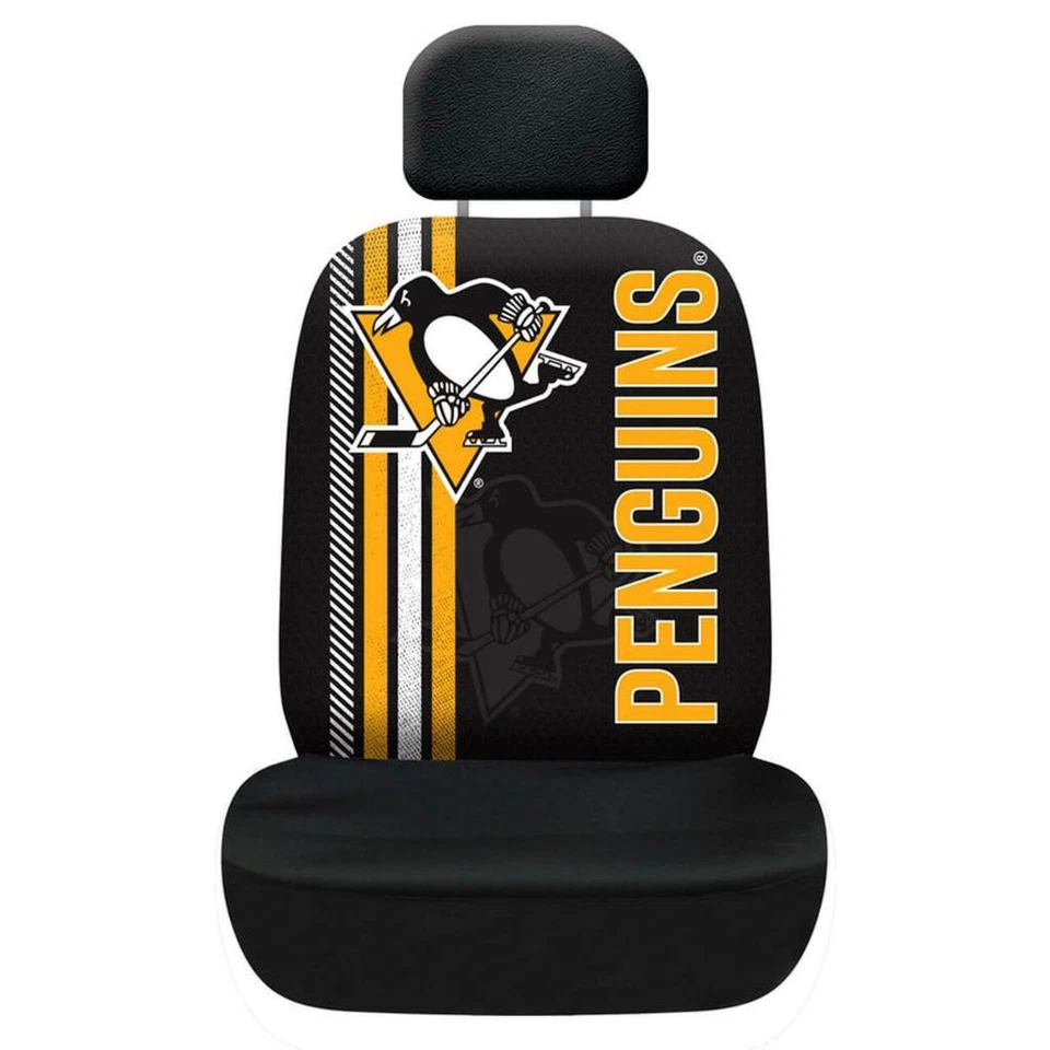 Pittsburgh Penguins Rally Design Seat Cover [NEW] NHL Car Truck Seatbelt Bucket - Image 1 of 1