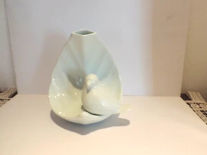 Vase Porzellan Vogel Blattform Hutschenreuther Weiß - Bild 1 von 3