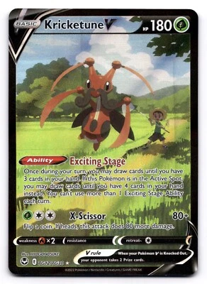 Kricketune V NM Silver Tempest Trainer Gallery TG12/TG30 Pokemon TCG Holo - Image 1 of 2