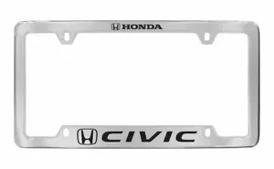 Honda Civic Chrome Plated Metal License Plate Frame Holder 4 Hole - Picture 1 of 3