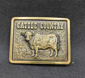 Cattle Country Nutrena Feeds Vintage Belt Buckle Limited Edition Solid Brass - Picture 1 of 4