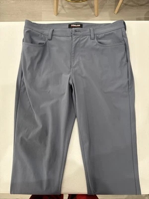  Kirkland Signature Men's Tech Pants 34x34 Blue, Flat Front, Stretch, Golf Activ - Image 1 of 3