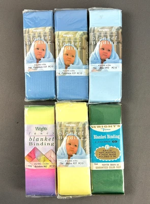 Lot of 6 Packs Vintage Wrights Satin Blanket Binding - Image 1 of 4