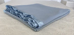 Vintage Target Blue Pure Wool Queen King Blanket 4 Sides Satin Bound 260x215cm - Picture 1 of 22
