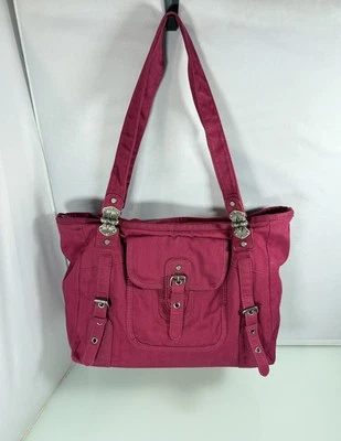 Bolsa tote de viagem vintage Oakley de lona tática vermelha rubi marrom bolsa de ginástica - Imagem 1 de 4