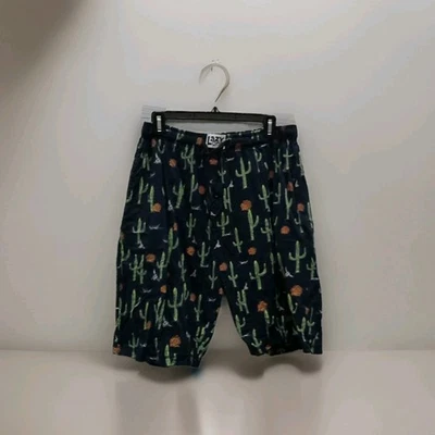 Lazyone Men's Blue With Cactus Print Sleepwear Shorts Large With Pockets 1103-44 - Image 1 of 3