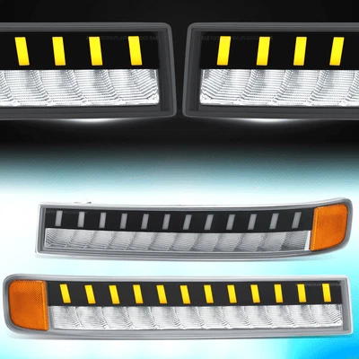 Luces de parachoques cromadas para Express Savana 2003-2023 LED DRL + señal de giro Foto 1 de 4