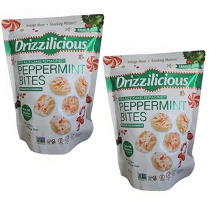 2 Packs Drizzilicious Peppermint Bites 8oz Mini Rice Cakes 2025 - Picture 1 of 3