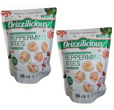2 Packs Drizzilicious Peppermint Bites 8oz Mini Rice Cakes 2025 - Image 1 of 3