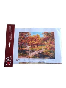 Collezione D'Art Kit Punto Ago Prestampato Paesaggio Autunnale Sigillato - Foto 1 di 5
