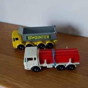 Matchbox Lesney No's 51,58, Pointer 8 Wheel Tipper, Girder Truck Used Unboxed - Picture 1 of 11