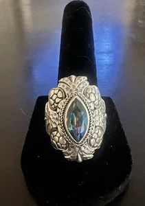 Sarda 925 Sterling Sliver Purple Mystic Topaz Ring Size 10 - Picture 1 of 4