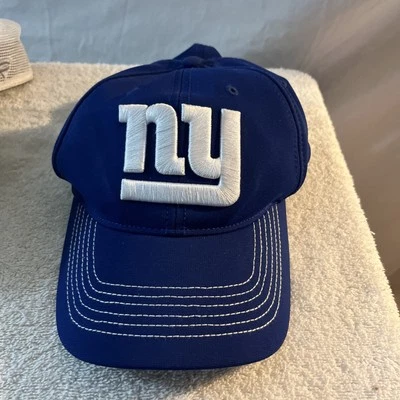 NY Giants NFL 47 Marca Azul Con Letras Blancas Usado Flex Fit Foto 1 de 4