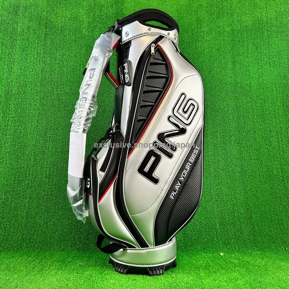 Bolsa de carro de golf Ping XLT 9 pulgadas plateada divisor de 5 vías modelo 2025 ligero 2,9 kg PSL Foto 1 de 4