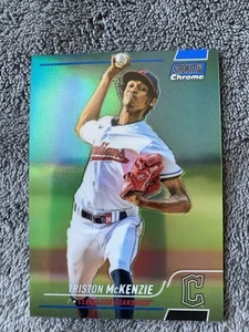 2022 Topps Stadium Club Chrome Triston McKenzie BLUE REFRACTOR #/199 Guardians - Bild 1 von 2