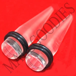 0628 Acrylic Plain Clear See Through Stretchers Tapers Expanders 7/16" Inch 11mm - Picture 1 of 1
