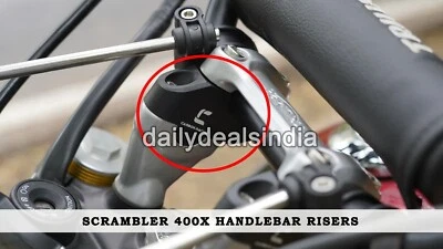 Fit For Triumph Scrambler 400X Premium Pull-Back (Offset) Black Handlebar Risers Foto 1 de 3