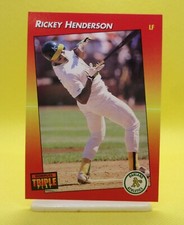 Rickey Henderson 1992 Donruss Triple Play Baseball #63 MLB Oakland Athletics OF