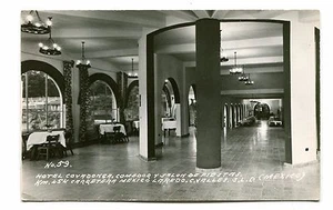 Vintage Postcard RPPC CUIDAD DE VALLES Mexico HOTEL COVADONGA Dining Room - Picture 1 of 2