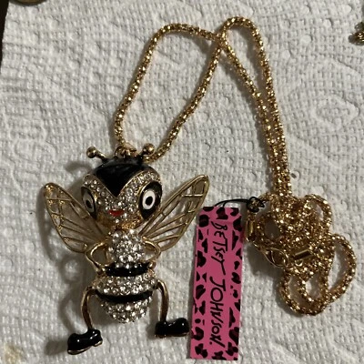 Colgante Abeja Articulada Betsey Johnson, Esmalte Grande y Estrás, 2.5" Foto 1 de 4