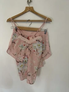 Pigiama donna Ted Baker taglia 8 rosa floreale raso set - Foto 1 di 5