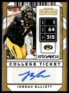 2020 Panini Contenders Draft Picks Ticket Blue Foil Jordan Elliott Rookie Auto