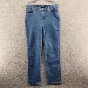 Liz Claiborne Jeans Women's 12 L Hepburn Blue Medium Wash Cotton Blend Stretch - Picture 1 of 9