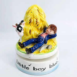 VINTAGE JAPANISCHE KLEINE JUNGE BLAU BLAS DEIN HORN ROTIERENDE KINDERREIM SPIELUHR - Bild 1 von 10