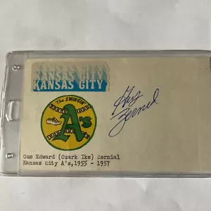 Gus Zernial Signed 3x5 Index Card Baseball Autographed Signature Kansas City A’s - Picture 1 of 1