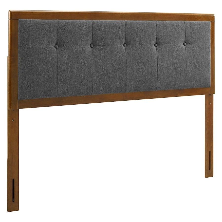 Modway Furniture Draper 78" Headboard Walnut Charcoal - MOD-6227-WAL-CHA