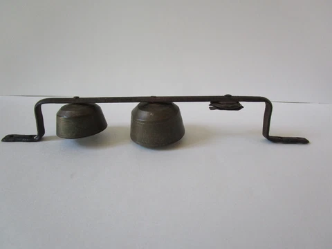 Antique Wrought Iron Brass Shop Keeper's Door Bells Cover