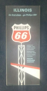 1965 Illinois road map Phillips 66 oil gas events calendar guide - Picture 1 of 4