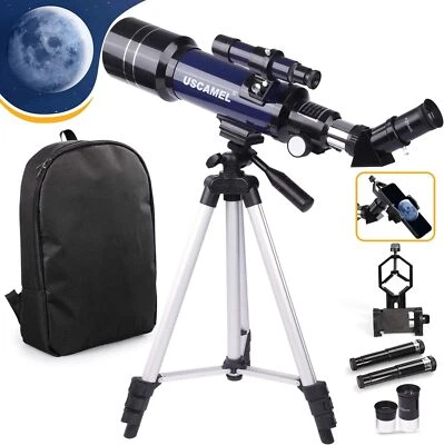 USCAMEL 70mm Refractor Telescope with Tripod, Phone Adapter & Backpack (NEW) - Image 1 of 4