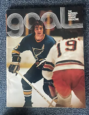 VINTAGE NHL HOCKEY 1974 PENGUINS VS  BLUES PROGRAM BOB PLAGER COVER - Image 1 of 2
