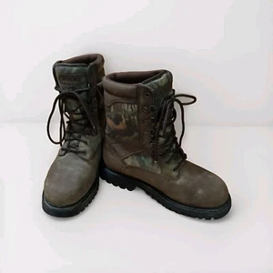 Rocky Gore Tex Hunting Boots Mens 10 M Brown Leather Suede Mossy Oak Camo - Picture 1 of 8