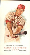 2007 Topps Allen and Ginter Mini Reds Baseball Card #111 Scott Hatteberg
