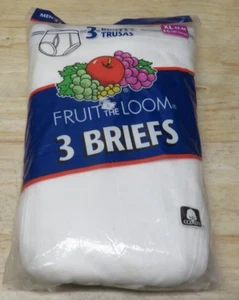 Vintage 2001 Fruit Of The Loom Briefs 3 Pack XL 42-44 Cotton New In Pack - Picture 1 of 6