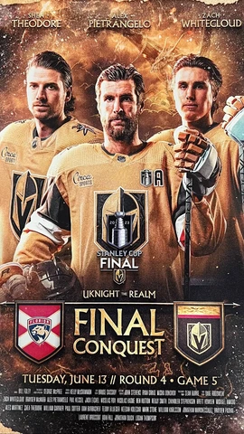 VEGAS GOLDEN KNIGHTS VS FLORIDA PANTHERS 6/13/23 GAME 5 POSTER Cover