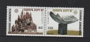 GREECE 1987 EUROPA Sculptures ART joined pair MNH - perferated 4 sides . - Bild 1 von 1