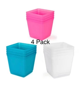 4 Stück NEUE Würfel Allzweck Aufbewahrungsbehälter 88 Unzen 6”x6” - Bild 1 von 13